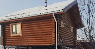 Баня из оцилиндрованного бревна под ключ в Котласе - от 134615 рублей